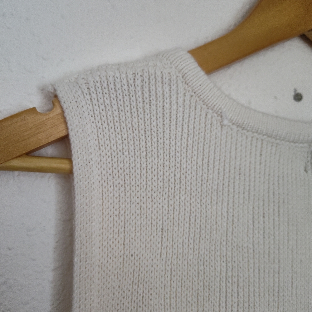 Song Of Style Cream Knit Minimalist Cardigan Vest Size XL - Picture 4 of 4